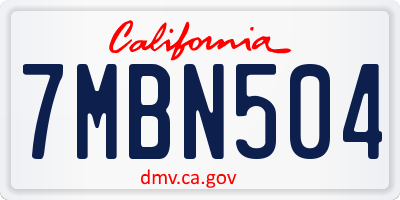CA license plate 7MBN504