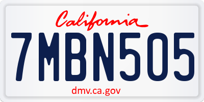 CA license plate 7MBN505