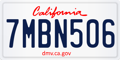 CA license plate 7MBN506