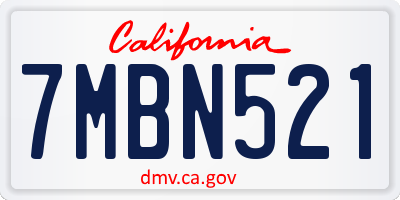 CA license plate 7MBN521