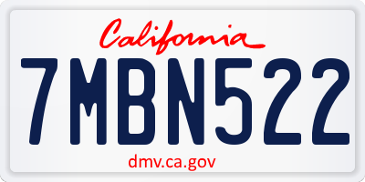 CA license plate 7MBN522