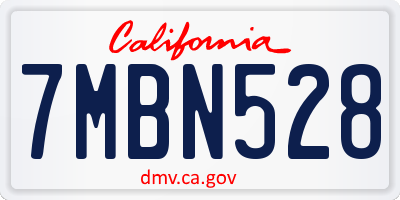 CA license plate 7MBN528