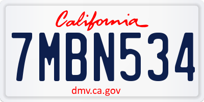 CA license plate 7MBN534