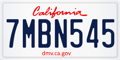 CA license plate 7MBN545