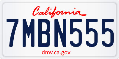 CA license plate 7MBN555