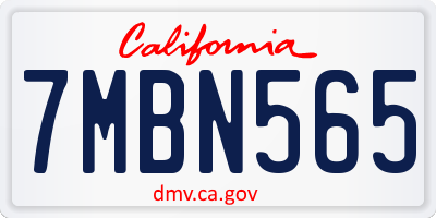 CA license plate 7MBN565