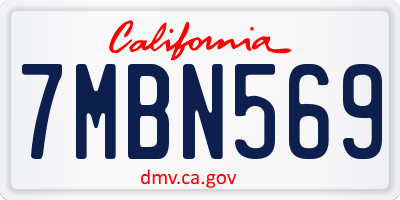 CA license plate 7MBN569