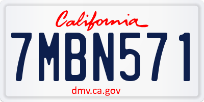 CA license plate 7MBN571