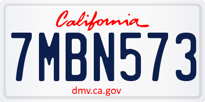 CA license plate 7MBN573