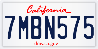 CA license plate 7MBN575