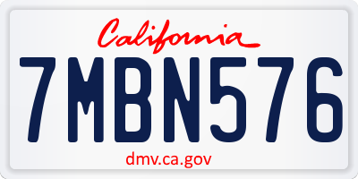 CA license plate 7MBN576