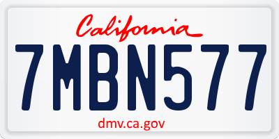 CA license plate 7MBN577