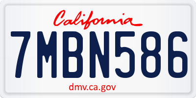 CA license plate 7MBN586