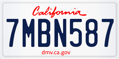 CA license plate 7MBN587