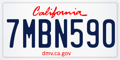 CA license plate 7MBN590