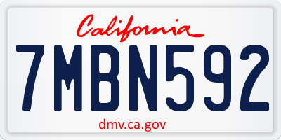 CA license plate 7MBN592