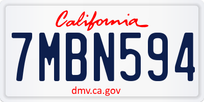 CA license plate 7MBN594