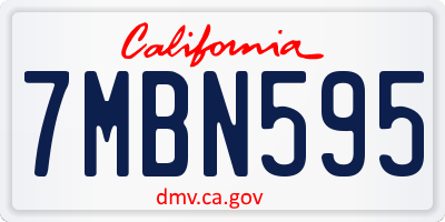 CA license plate 7MBN595