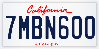 CA license plate 7MBN600