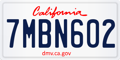 CA license plate 7MBN602