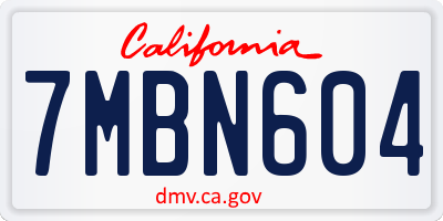 CA license plate 7MBN604