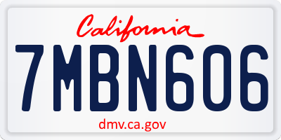 CA license plate 7MBN606