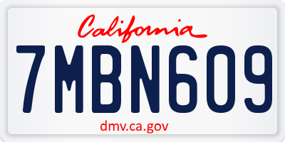 CA license plate 7MBN609