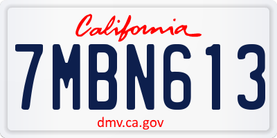 CA license plate 7MBN613