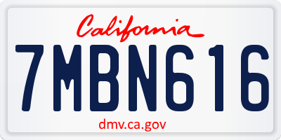 CA license plate 7MBN616