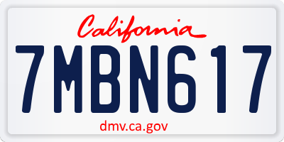 CA license plate 7MBN617