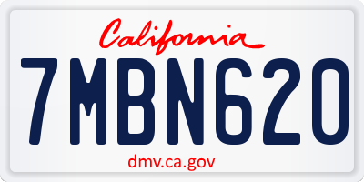 CA license plate 7MBN620