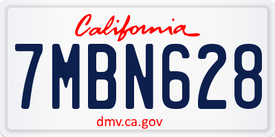 CA license plate 7MBN628