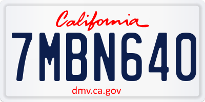 CA license plate 7MBN640