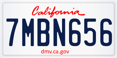 CA license plate 7MBN656