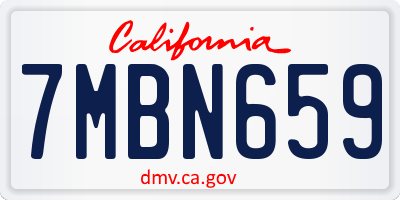 CA license plate 7MBN659