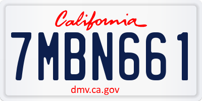 CA license plate 7MBN661
