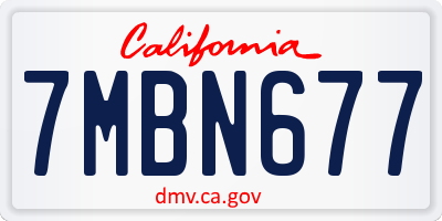 CA license plate 7MBN677