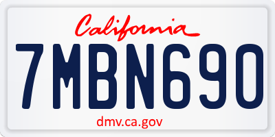 CA license plate 7MBN690