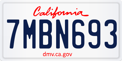 CA license plate 7MBN693