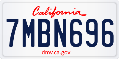 CA license plate 7MBN696