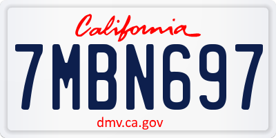 CA license plate 7MBN697