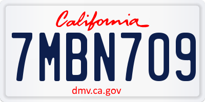 CA license plate 7MBN709
