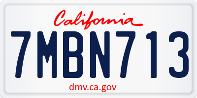 CA license plate 7MBN713