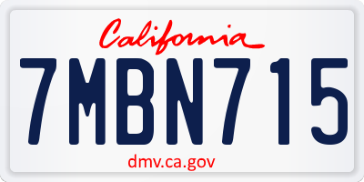 CA license plate 7MBN715