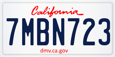 CA license plate 7MBN723