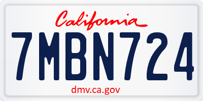 CA license plate 7MBN724