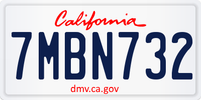 CA license plate 7MBN732