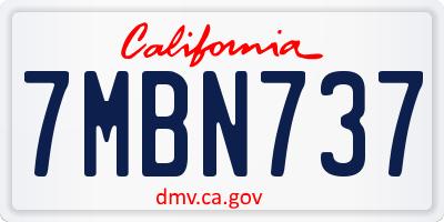 CA license plate 7MBN737