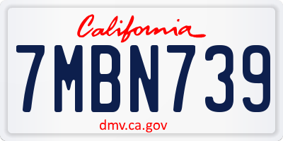 CA license plate 7MBN739