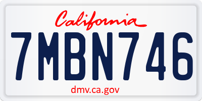 CA license plate 7MBN746